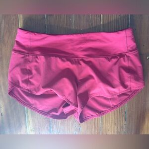 lululemon high rise speed up shorts - size 4